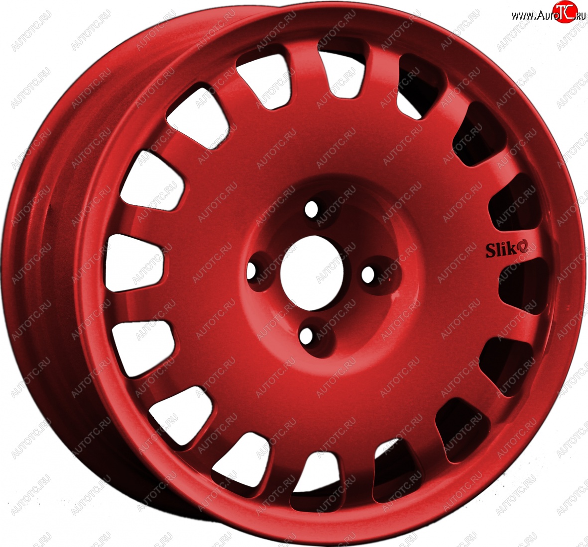 15 249 р. Кованый диск Slik Sport 6.5x15 (Candy красный) 6.5x15/4-5x98-120 D54.1-72.6   (Цвет: Candy красный)  с доставкой в г. Пермь