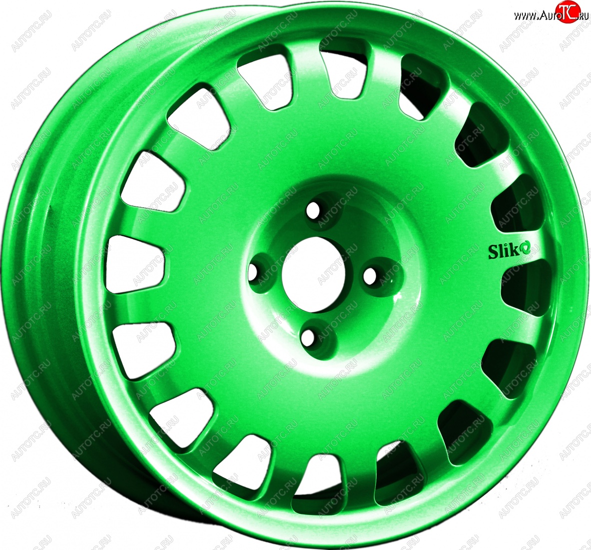 15 249 р. Кованый диск Slik Sport 6.5x15 (RAL 6038 ярко-зеленый) 6.5x15/4-5x98-120 D54.1-72.6   (Цвет: RAL 6038 ярко-зеленый)  с доставкой в г. Пермь
