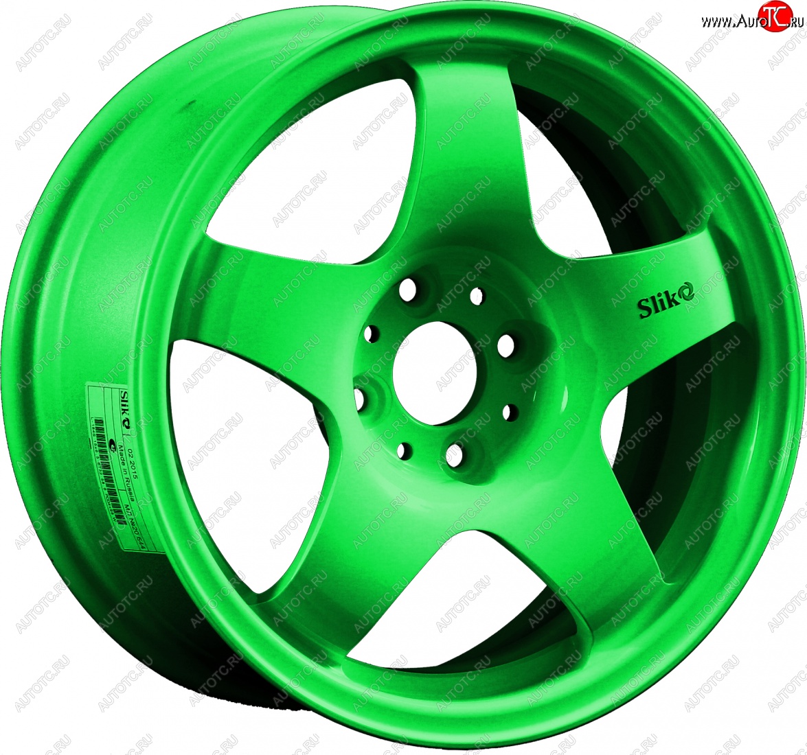 7 899 р. Кованый диск Slik Sport 6.5x15 (RAL 6038 ярко-зеленый) 6.5x15/4-5x98-120 D54.1-72.6   (Цвет: RAL 6038 ярко-зеленый)  с доставкой в г. Пермь