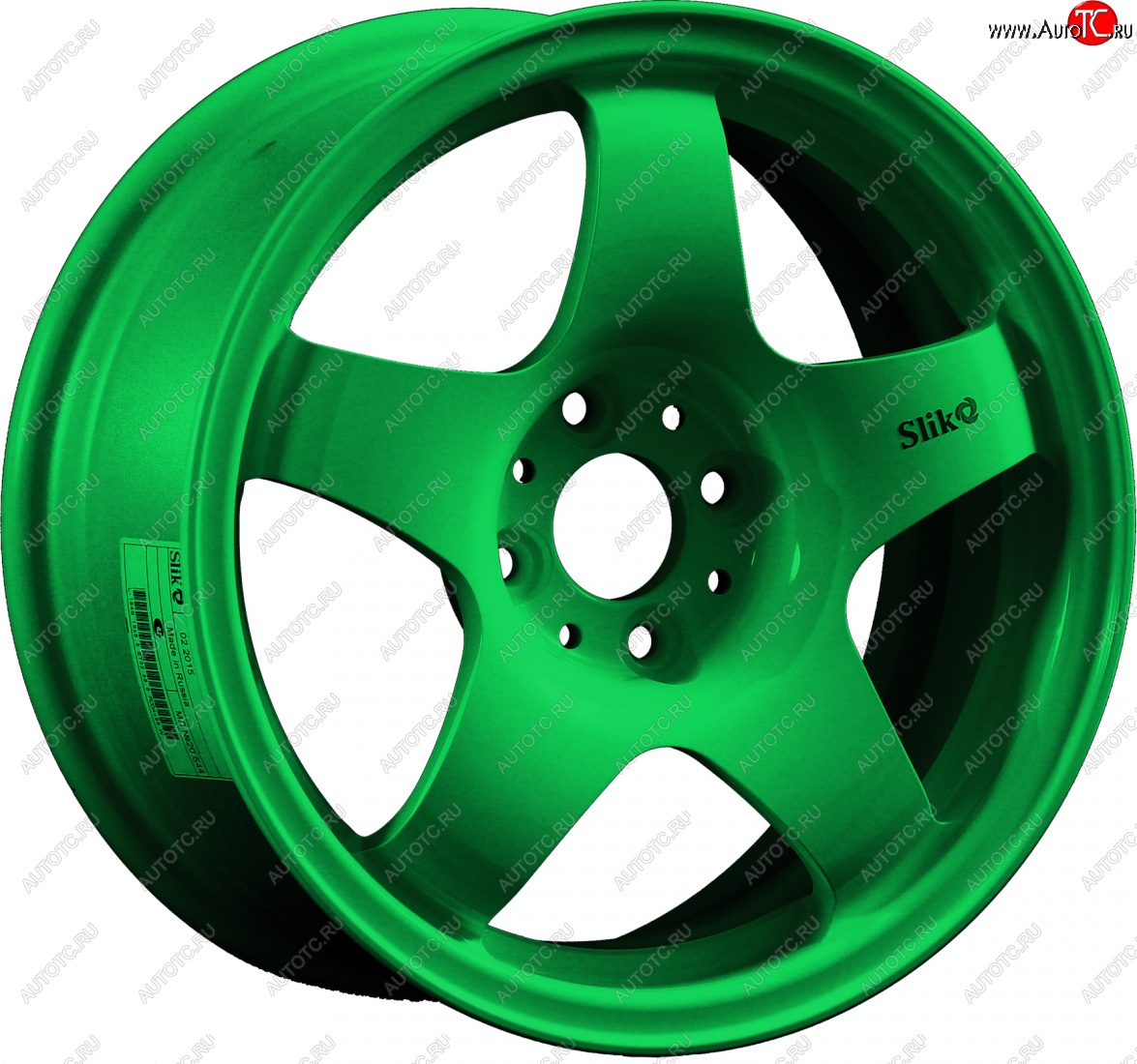 7 899 р. Кованый диск Slik Sport 6.5x15 (Зеленый) 6.5x15/4-5x98-120 D54.1-72.6   (Цвет: Зеленый)  с доставкой в г. Пермь