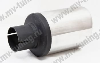 5 399 р. Универсальная насадка на глушитель (Ø100mm, скошенная, перфорированная) MV-TUNING Honda Jazz (2001-2008)  с доставкой в г. Пермь. Увеличить фотографию 3
