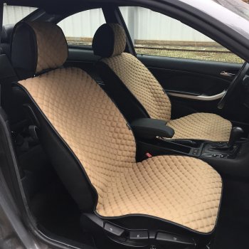 2 999 р. Универсальная накидка на сиденья Lord Autofashion Кристалл (трикотаж, 2 места)   (Бежевый)  с доставкой в г. Пермь. Увеличить фотографию 2