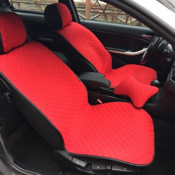 5 599 р. Универсальная накидка на сиденья Lord Autofashion Кристалл (трикотаж, 4 места)   (Красный)  с доставкой в г. Пермь. Увеличить фотографию 2