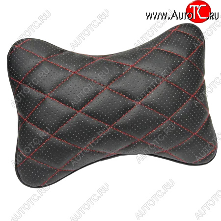 349 р. Подушка-косточка Lord Autofashion Ромб (Илана+Орегон)   (Черный + Черный + Красный)  с доставкой в г. Пермь