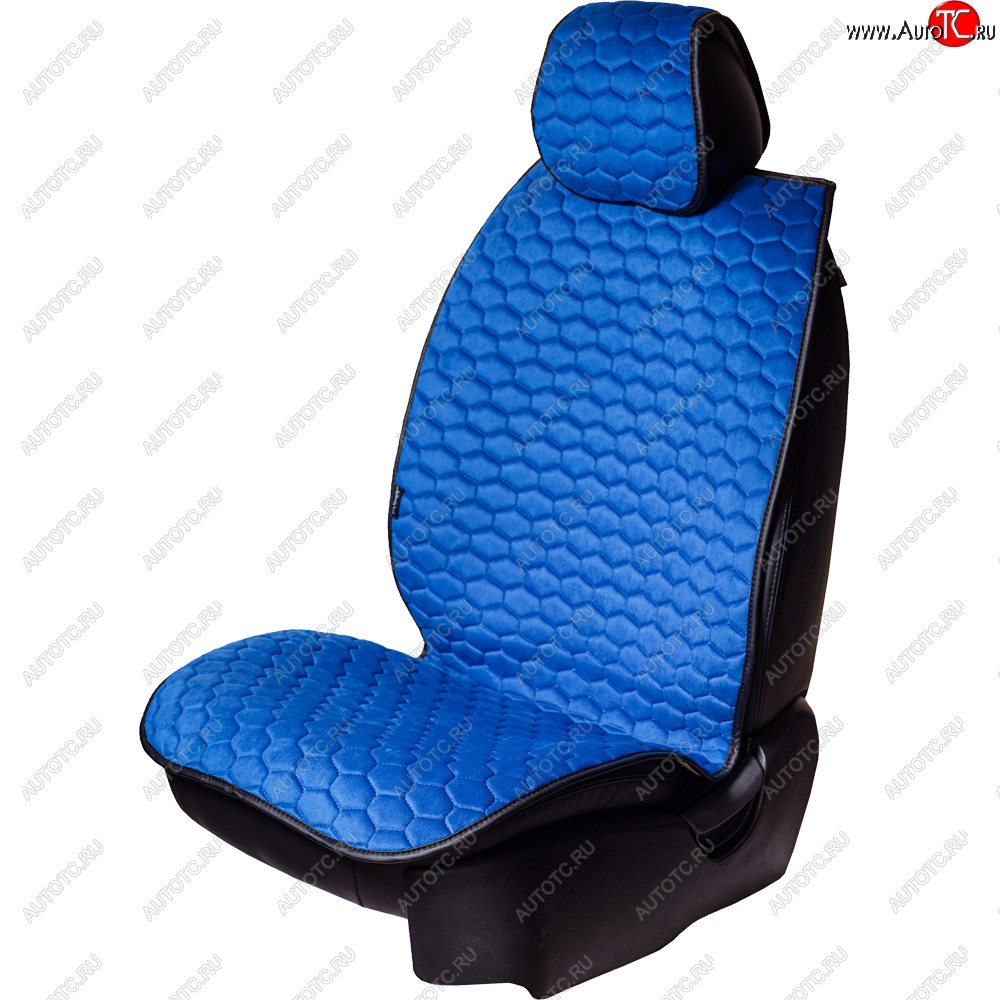3 399 р. Комплект накидок на сиденья Lord Autofashion Тейлор (велюр, 2 места)   (Синий 2650)  с доставкой в г. Пермь