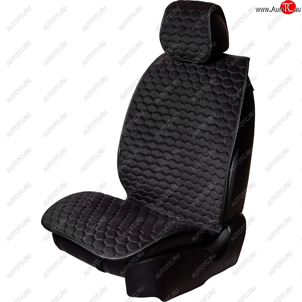 3 399 р. Комплект накидок на сиденья Lord Autofashion Тейлор (велюр, 2 места)   (Чёрный)  с доставкой в г. Пермь