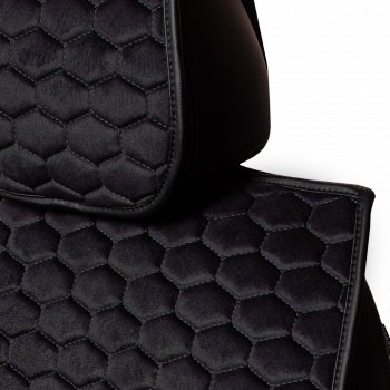 3 399 р. Комплект накидок на сиденья Lord Autofashion Тейлор (велюр, 2 места)   (Чёрный)  с доставкой в г. Пермь. Увеличить фотографию 3