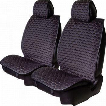 Комплект накидок на сиденья Lord Autofashion Тейлор (велюр, 2 места)  (Чёрный 800/Бежевый)
