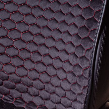 3 399 р. Комплект накидок на сиденья Lord Autofashion Тейлор (велюр, 2 места)   (Чёрный/Красный)  с доставкой в г. Пермь. Увеличить фотографию 4