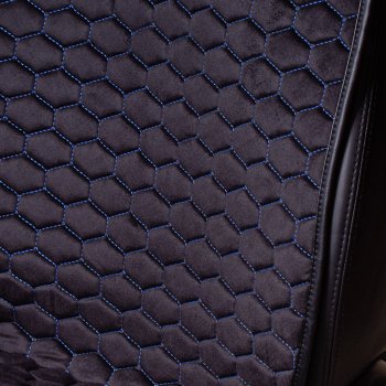 3 399 р. Комплект накидок на сиденья Lord Autofashion Тейлор (велюр, 2 места)   (Чёрный/Синий)  с доставкой в г. Пермь. Увеличить фотографию 2