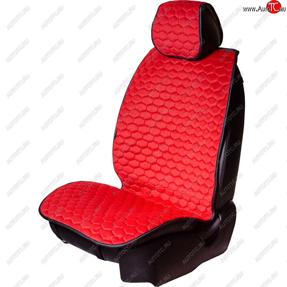 3 399 р. Комплект накидок на сиденья Lord Autofashion Тейлор (велюр, 2 места)   (Красный 4206)  с доставкой в г. Пермь