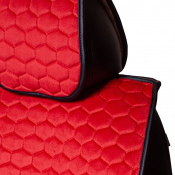 3 399 р. Комплект накидок на сиденья Lord Autofashion Тейлор (велюр, 2 места)   (Красный 4206)  с доставкой в г. Пермь. Увеличить фотографию 3