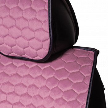 3 399 р. Комплект накидок на сиденья Lord Autofashion Тейлор (велюр, 2 места)   (Розовый 465)  с доставкой в г. Пермь. Увеличить фотографию 3