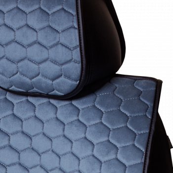 3 399 р. Комплект накидок на сиденья Lord Autofashion Тейлор (велюр, 2 места)   (Серо-голубой 290)  с доставкой в г. Пермь. Увеличить фотографию 3