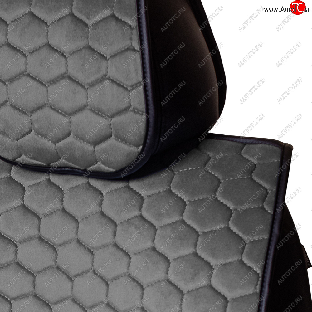 3 399 р. Комплект накидок на сиденья Lord Autofashion Тейлор (велюр, 2 места)   (Серый 715)  с доставкой в г. Пермь