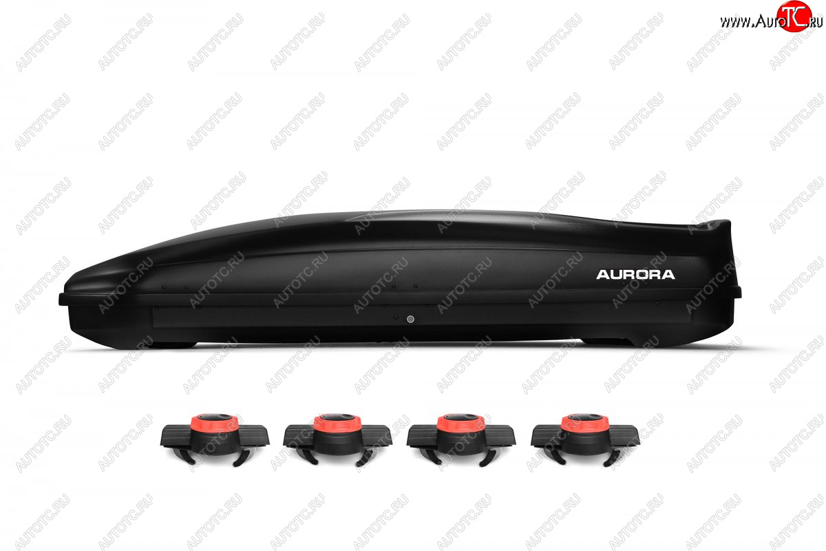 24 099 р. Багажный бокс AURORA (560 л/213x84x42 см, двусторонний, крепление краб) на крышу   (Black LC)  с доставкой в г. Пермь