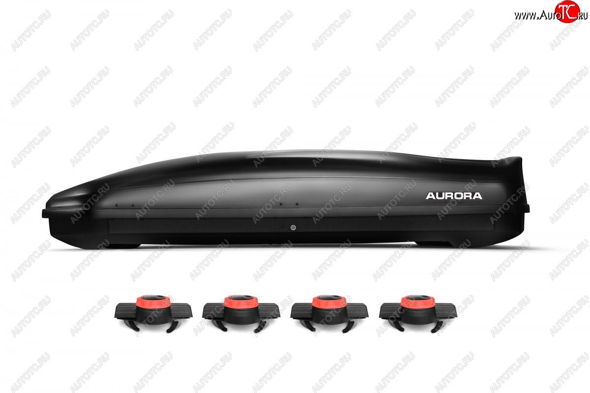 27 899 р. Багажный бокс AURORA (560 л/213x84x42 см, двусторонний, крепление краб) на крышу   (Black Metallic Glossy)  с доставкой в г. Пермь
