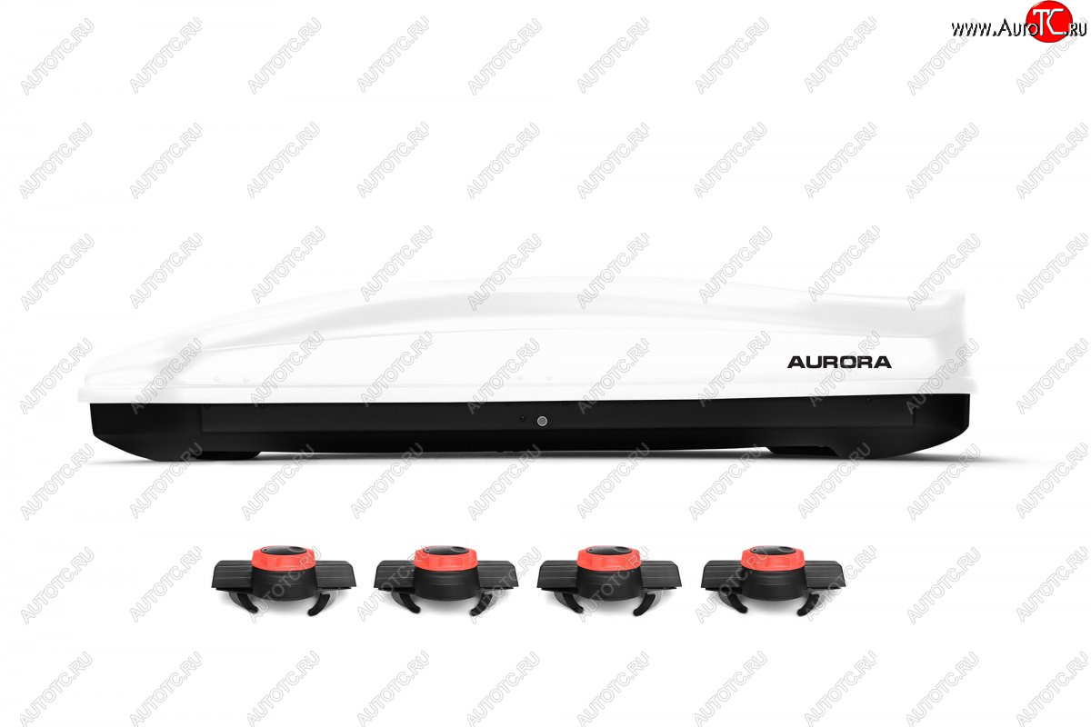 24 099 р. Багажный бокс AURORA (560 л/213x84x42 см, двусторонний, крепление краб) на крышу   (White LC)  с доставкой в г. Пермь