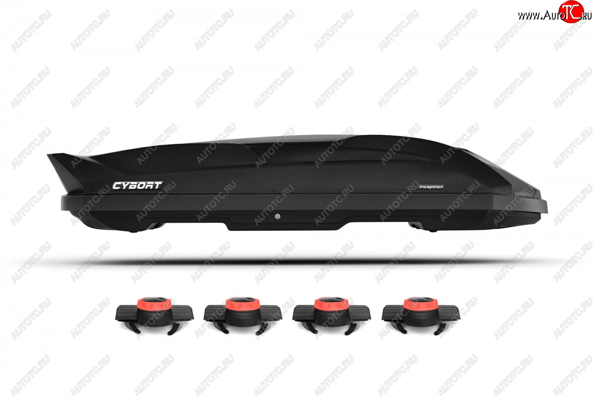 44 799 р. Автобокс CYBORT Inception (206x86x40 см, быстросъемное крепление Краб)   (Black Metallic Glossy)  с доставкой в г. Пермь