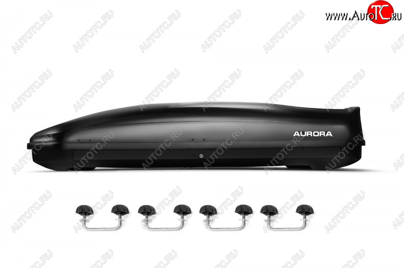26 099 р. Багажный бокс AURORA (560 л/213x84x42 см, двусторонний, крепление скоба) на крышу   (Black Metallic Glossy)  с доставкой в г. Пермь