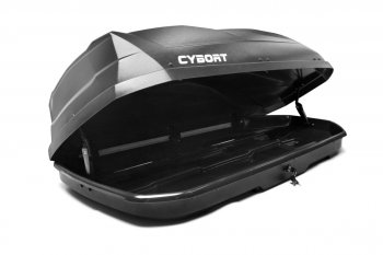 39 799 р. Багажный бокс CYBORT CarNet (460 л, двухсторонний, быстросъемные крепления краб) на крышу   (черный матовый с защитным покрытием Raptor)  с доставкой в г. Пермь. Увеличить фотографию 4
