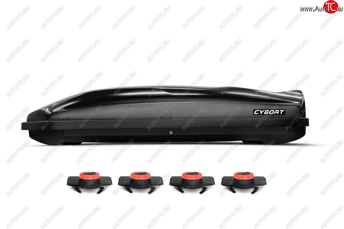 37 999 р. Багажный бокс CYBORT CarGO (580 л./216x85x46 см, двусторонний, крепление краб) на крышу   (Black Glossy)  с доставкой в г. Пермь