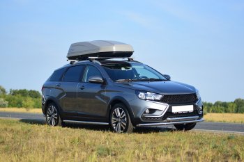 29 389 р. Автобокс PT GROUP (450 л., 187х88х44, двустороннее открывание) Active M серый   (Серый)  с доставкой в г. Пермь. Увеличить фотографию 2