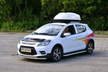 20 289 р. Автобокс PT GROUP (360л., 140х83х45, двустороннее открывание) Turino Compact белый   (Белый)  с доставкой в г. Пермь. Увеличить фотографию 2