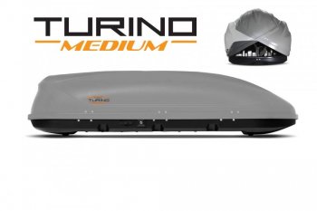 Автобокс PT GROUP (460л., 191х79х46 см, двустороннее открывание) Turino Medium серый  (Серый)