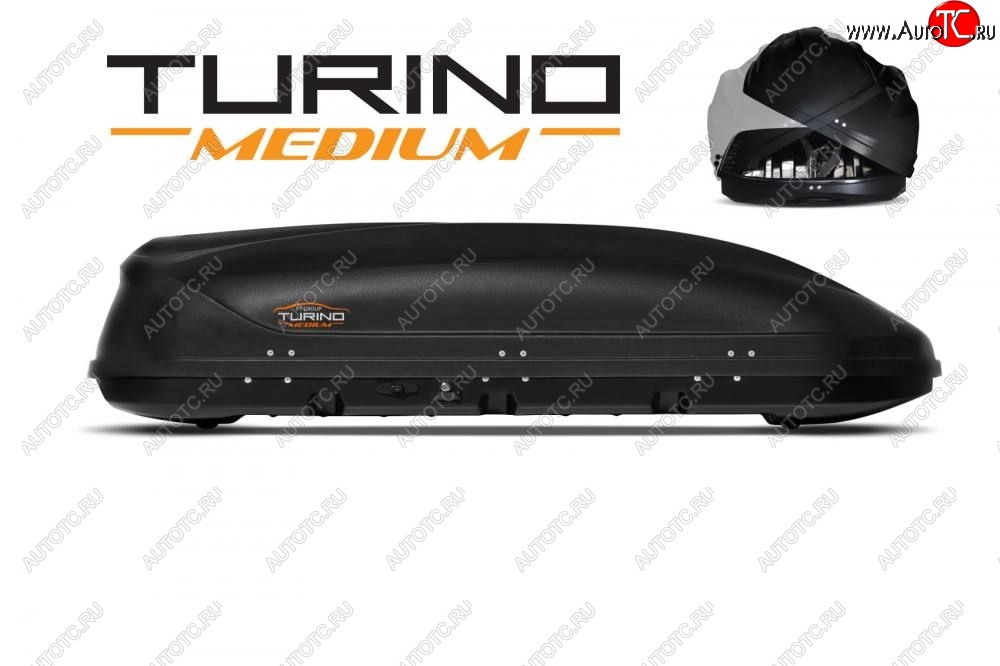 25 149 р. Автобокс PT GROUP (460л., 191х79х46 см, двустороннее открывание) Turino Medium черный   (Черный)  с доставкой в г. Пермь