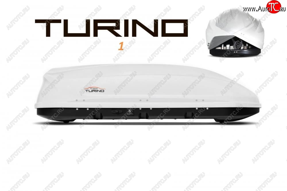 23 199 р. Автобокс PT GROUP (410л., 177х81х46, двустороннее открывание) Turino 1 белый   (Белый)  с доставкой в г. Пермь