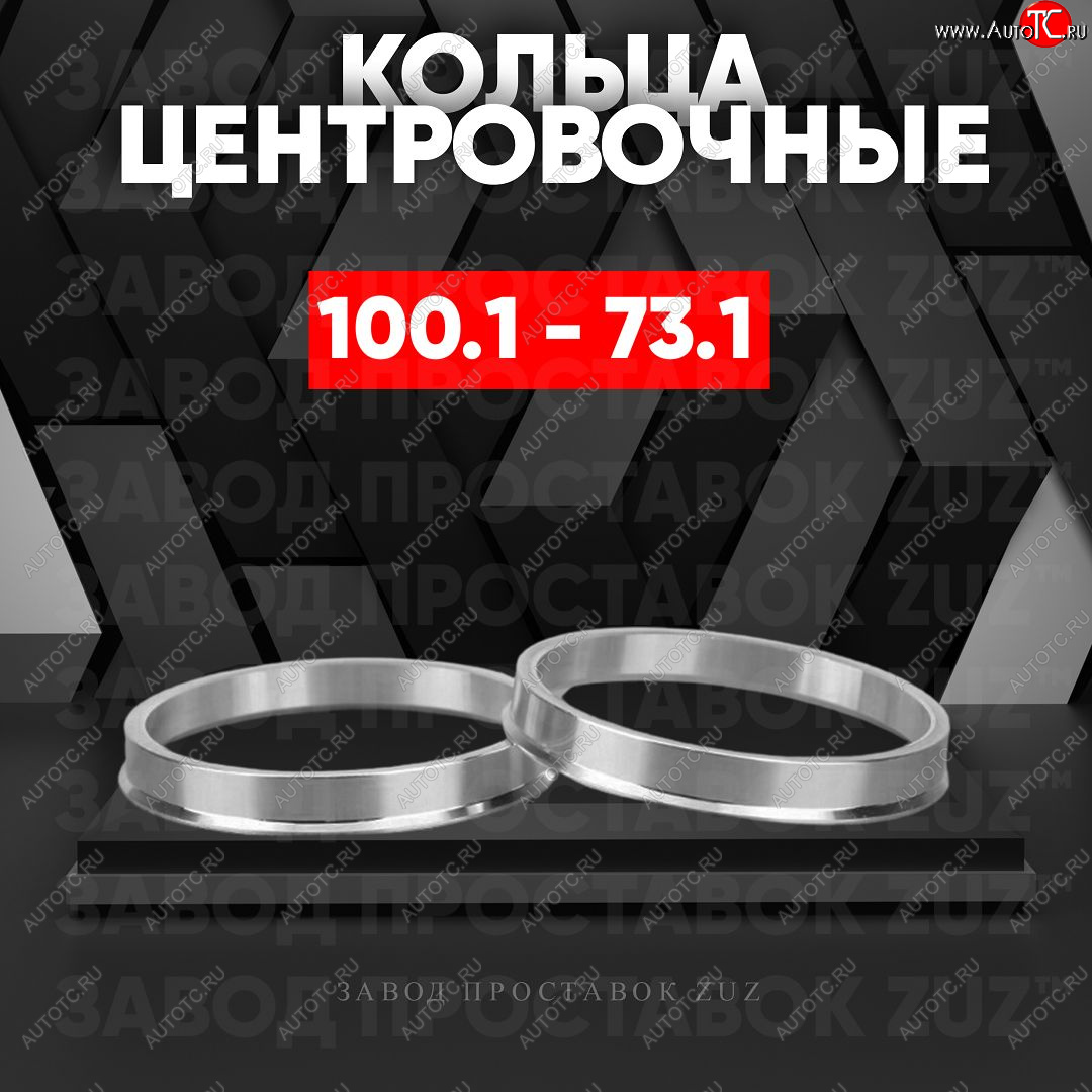 1 849 р. Алюминиевое центровочное кольцо   (4 шт) ЗУЗ 73.1 x 100.1   с доставкой в г. Пермь