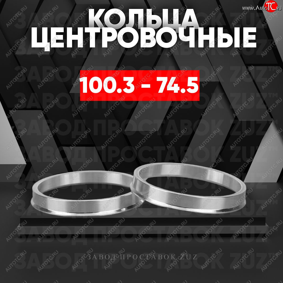 1 849 р. Алюминиевое центровочное кольцо   (4 шт) ЗУЗ 74.5 x 100.3    с доставкой в г. Пермь