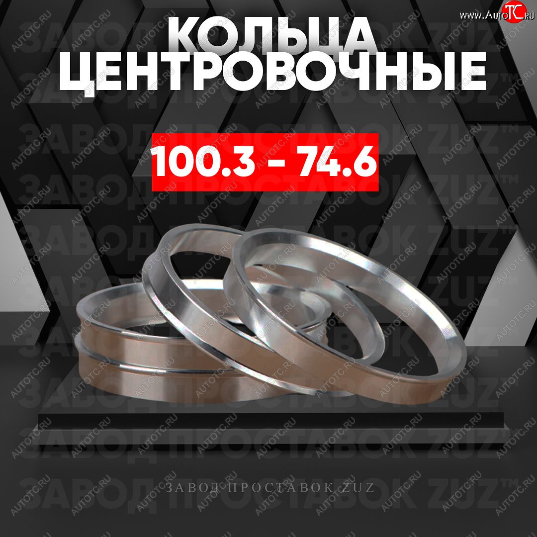 1 849 р. Алюминиевое центровочное кольцо   (4 шт) ЗУЗ 74.6 x 100.3    с доставкой в г. Пермь