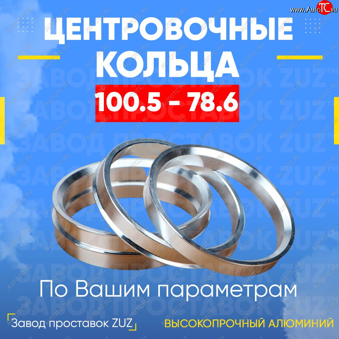 1 849 р. Алюминиевое центровочное кольцо   (4 шт) ЗУЗ 78.6 x 100.5    с доставкой в г. Пермь