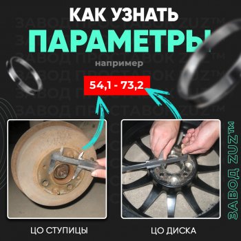 1 799 р. Алюминиевое центровочное кольцо (4 шт) ЗУЗ 106.0 x 130.0 Hyundai Terracan HP дорестайлинг (2001-2004). Увеличить фотографию 3