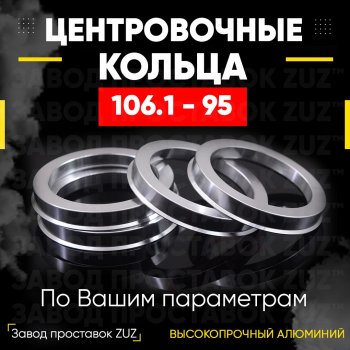 Алюминиевое центровочное кольцо Toyota Tundra XK70 (2021-2025) (4 шт) ЗУЗ 95.0 x 106.1 Toyota Tundra XK70 (2021-2025) 