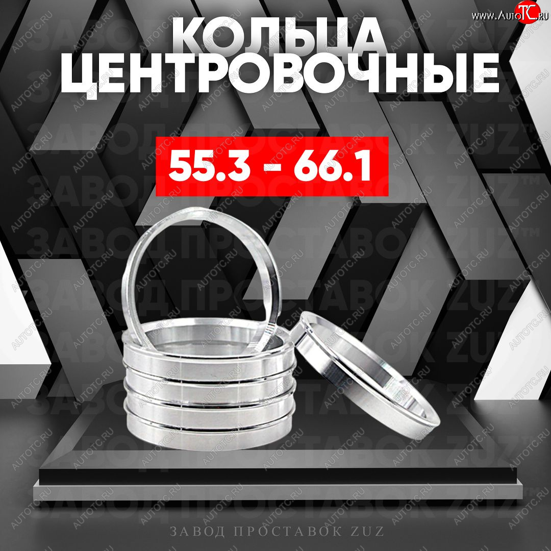 1 849 р. Алюминиевое центровочное кольцо (4 шт) ЗУЗ 55.3 x 66.1    с доставкой в г. Пермь