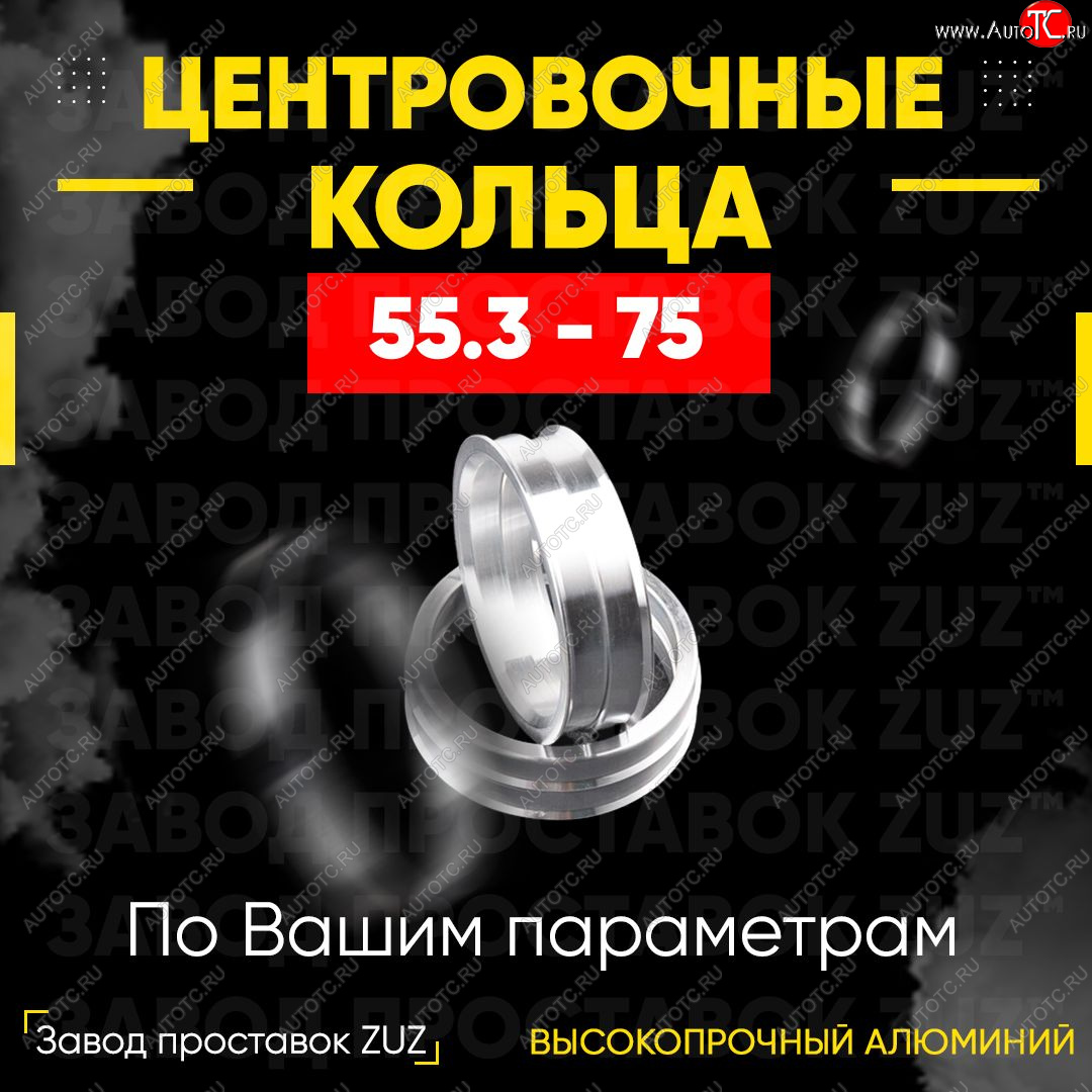 1 849 р. Алюминиевое центровочное кольцо (4 шт) ЗУЗ 55.3 x 75.0    с доставкой в г. Пермь