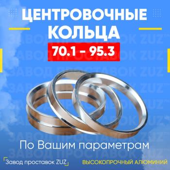 Алюминиевое центровочное кольцо (4 шт) ЗУЗ 70.1 x 95.3 Honda S2000 (1999-2009) 