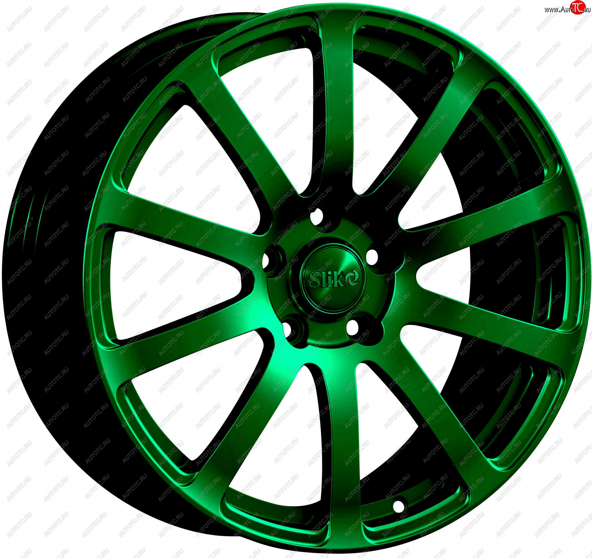 22 299 р. Кованый диск Slik PREMIUM L-812 8.5x18   (Зеленый (GREEEN))  с доставкой в г. Пермь