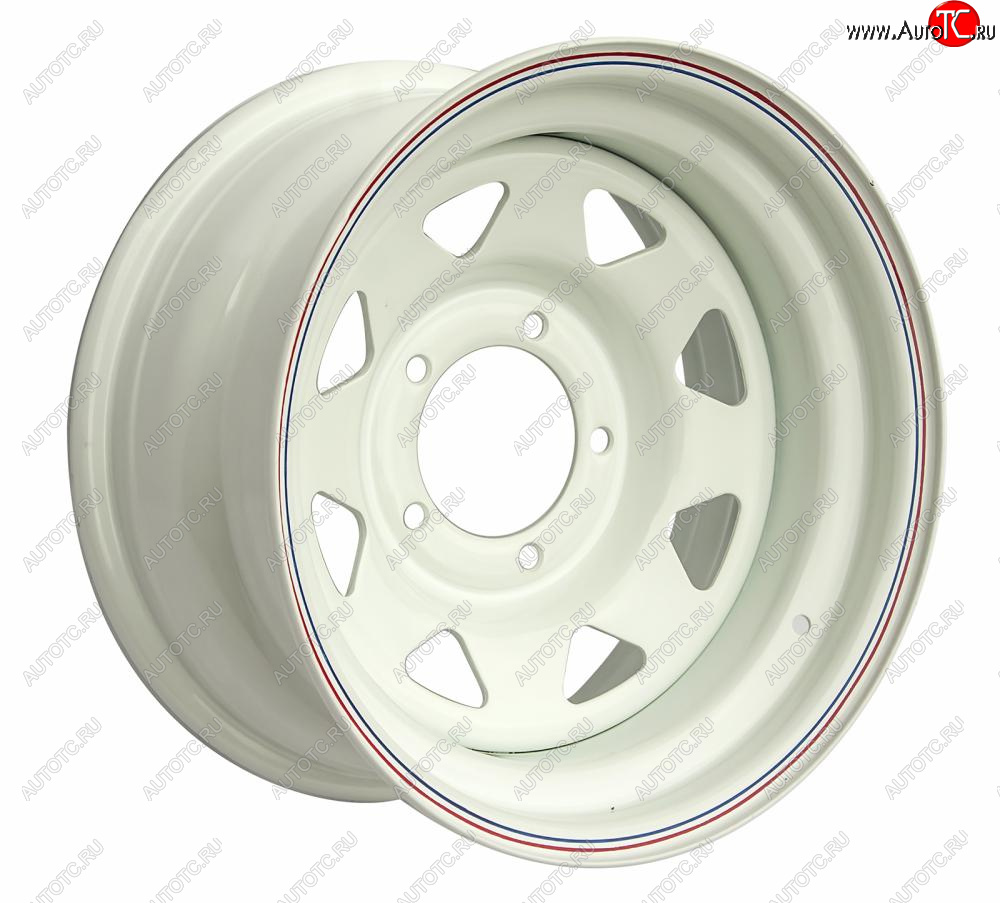 5 699 р. Штампованый диск OFF-ROAD Wheels (стальной усиленный, треугольник мелкий - белый). 7.0 x 15 Уаз Буханка 452 3741 цельнометаллический фургон (1965-2025) 5x139.7xDIA110.0xET25.0 