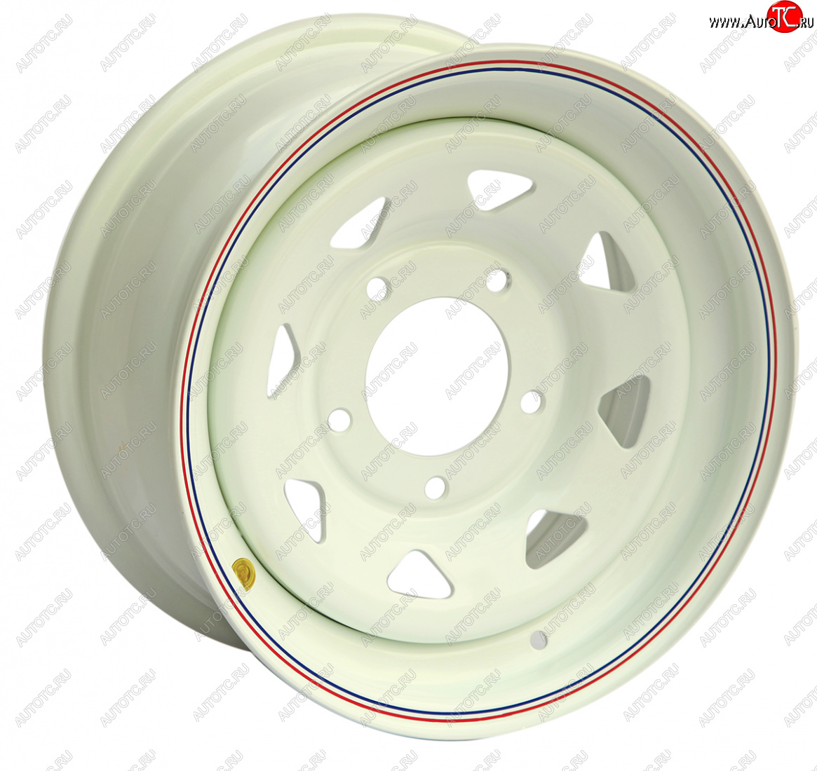 5 699 р. Штампованый диск OFF-ROAD Wheels (усиленный, треугольник мелкий) 7.0x15 Уаз Буханка 452 3741 цельнометаллический фургон (1965-2025) 5x139.7xDIA108.0xET25.0 (Цвет: белый)
