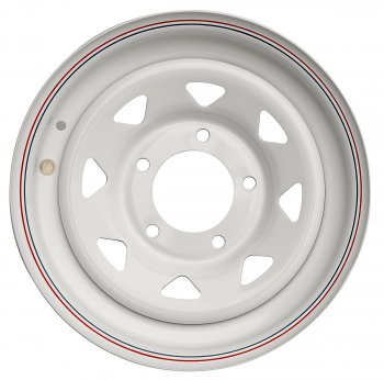5 699 р. Штампованый диск OFF-ROAD Wheels (усиленный, треугольник мелкий) 7.0x15 Уаз Буханка 452 3741 цельнометаллический фургон (1965-2025) 5x139.7xDIA108.0xET25.0 (Цвет: белый). Увеличить фотографию 2