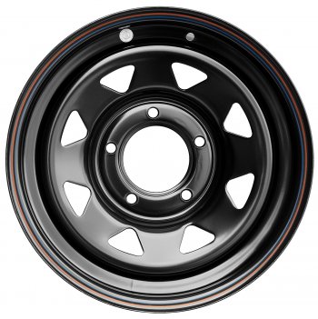 6 279 р. Штампованый диск OFF-ROAD Wheels (усиленный, треугольник мелкий) 7.0x16 Уаз Буханка 452 3741 цельнометаллический фургон (1965-2025) 5x139.7xDIA108.0xET25.0 (Цвет: черный). Увеличить фотографию 2