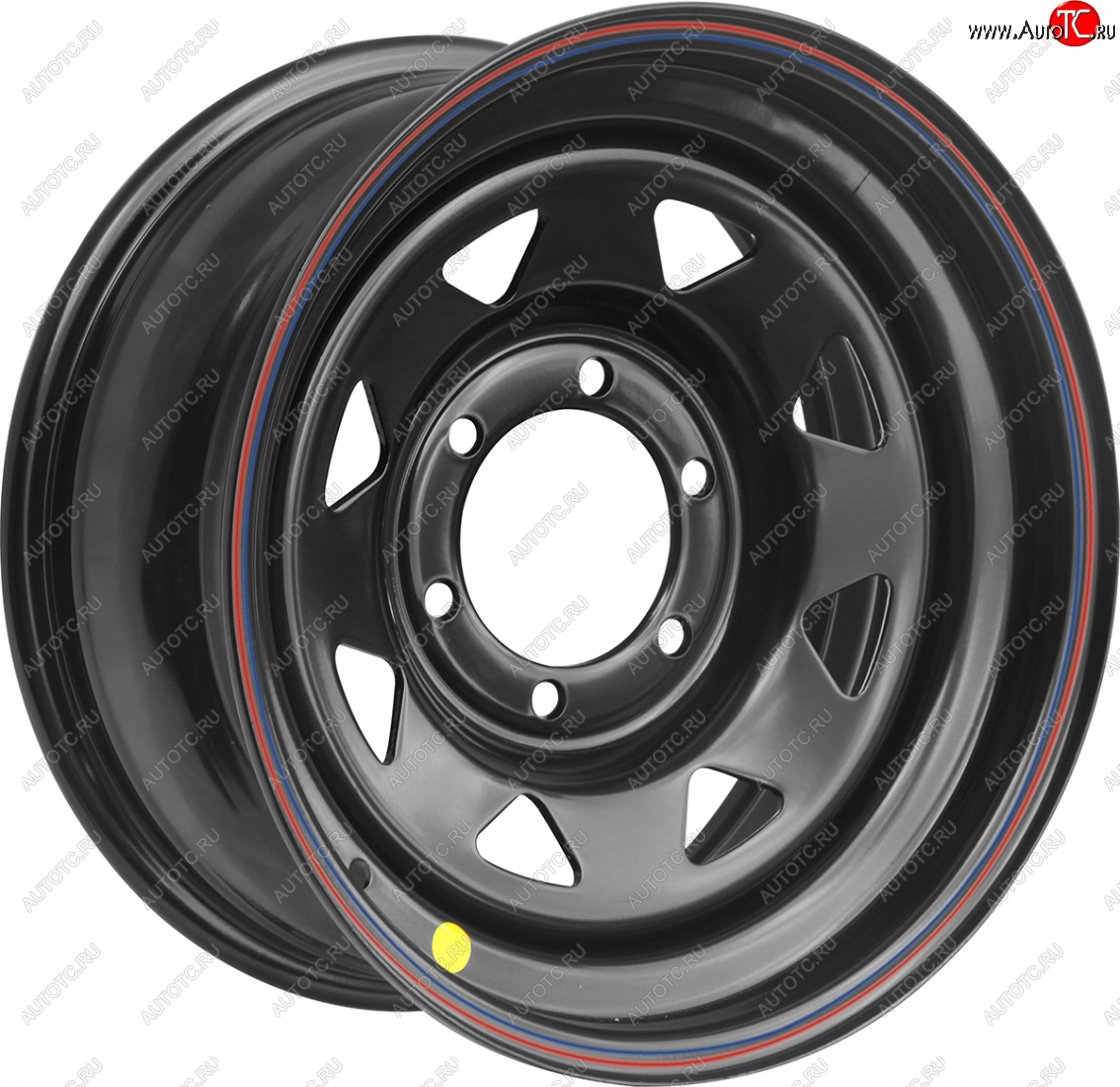 6 299 р. Штампованый диск OFF-ROAD Wheels (стальной усиленный, треугольник мелкий- черный). 8.0 x 16    с доставкой в г. Пермь