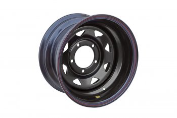 4 999 р. Штампованый диск OFF-ROAD Wheels (треугольник мелкий, усиленный, только на барабанные тормоза) 8.0x15   (Цвет: черный)  с доставкой в г. Пермь. Увеличить фотографию 2