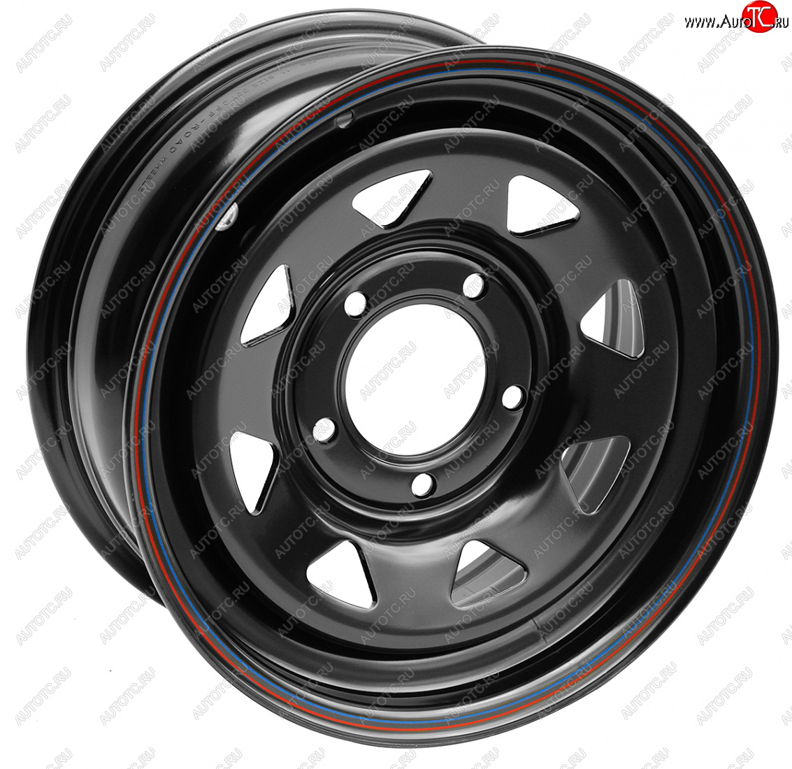 5 699 р. Штампованый диск OFF-ROAD Wheels (усиленный, треугольник мелкий) 7.0x15 Уаз Буханка 452 3741 цельнометаллический фургон (1965-2025) 5x139.7xDIA108.0xET25.0 (Цвет: черный)