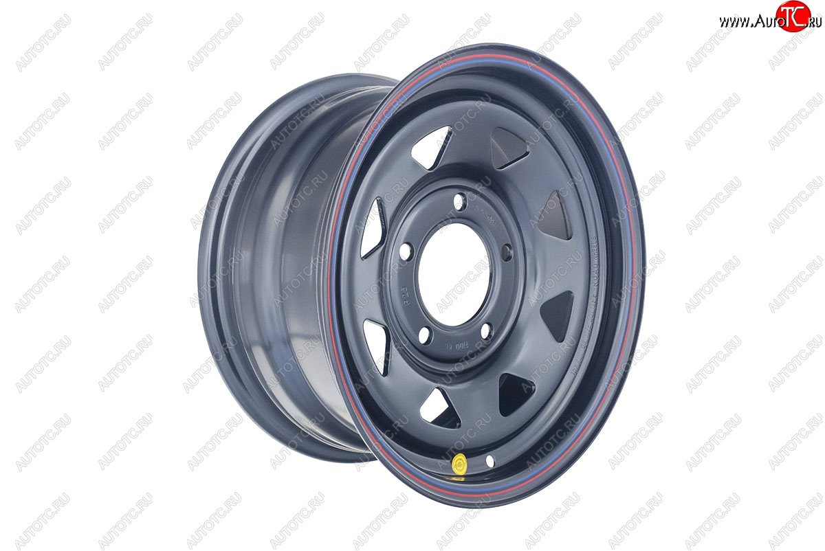 6 009 р. Штампованый диск OFF-ROAD Wheels (усиленный, треугольник мелкий) 7.0x15 Уаз Буханка 452 3741 цельнометаллический фургон (1965-2025) 5x139.7xDIA108.0xET25.0 (Цвет: черный)