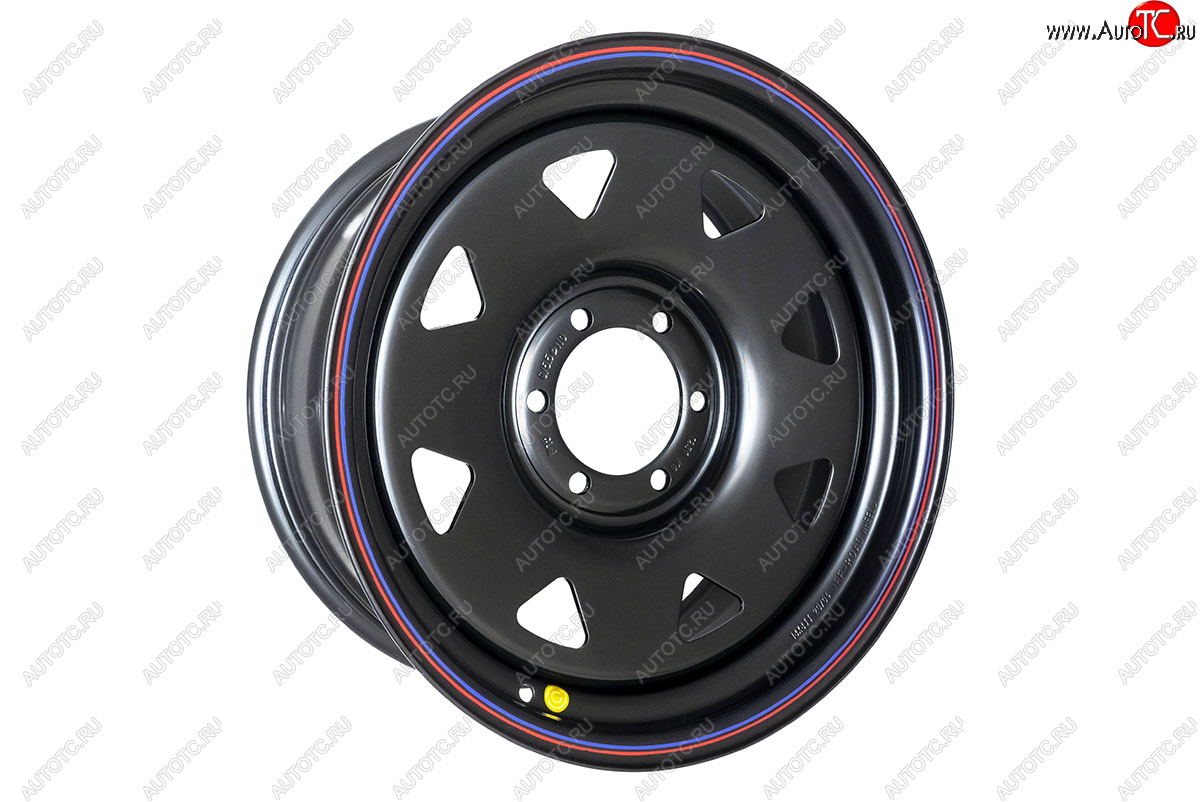 9 999 р. Штампованый диск OFF-ROAD Wheels (стальной усиленный, треугольник - черный). 8.0 x 18 Hyundai Terracan HP дорестайлинг (2001-2004) 6x139.7xDIA110.0xET15.0 